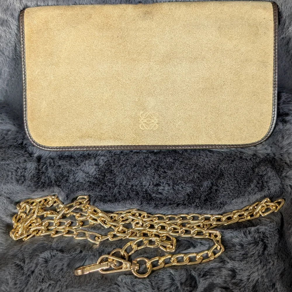 Loewe Vintage Suede Anagram Crossbody